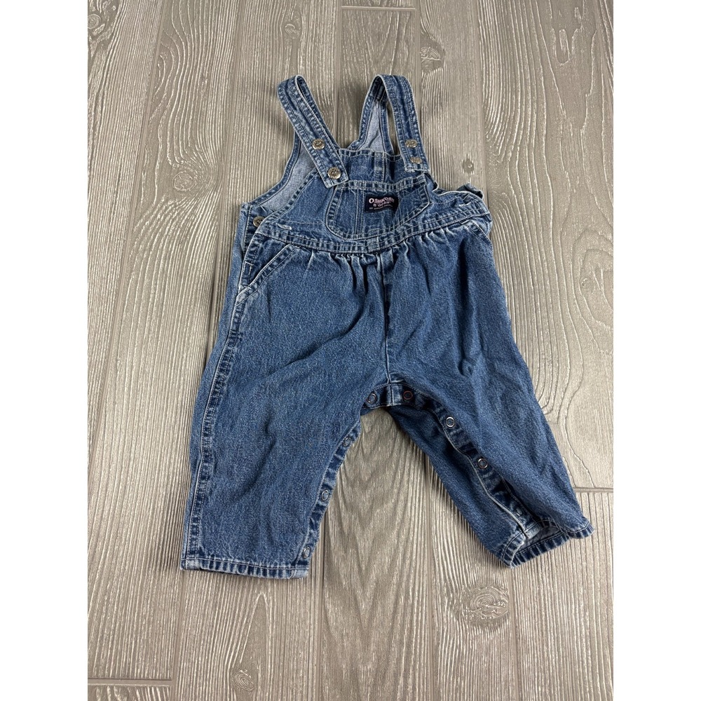 OshKosh B'gosh Baby Lightwash Denim Overalls Blue Size 12M Inseam 9